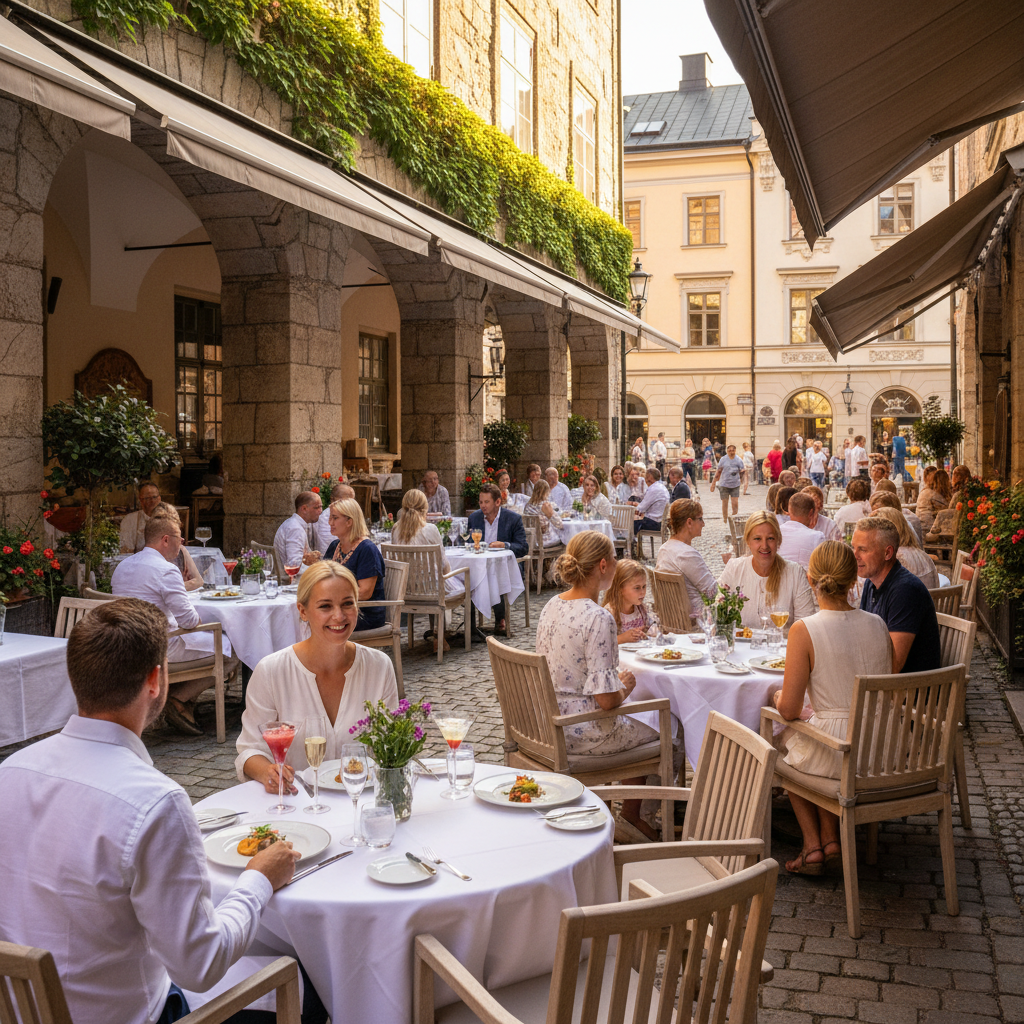 Uteservering hos Årstiderna i Kockska huset