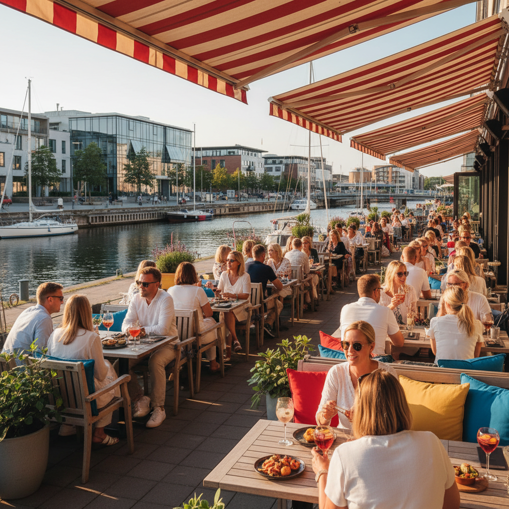 Uteservering hos Pinchos Västra Hamnen
